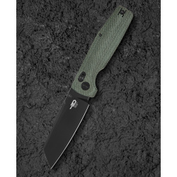 BESTECH Zatvárací nôž SLASHER BarLock Black SW - green micarta (BG56B-2)