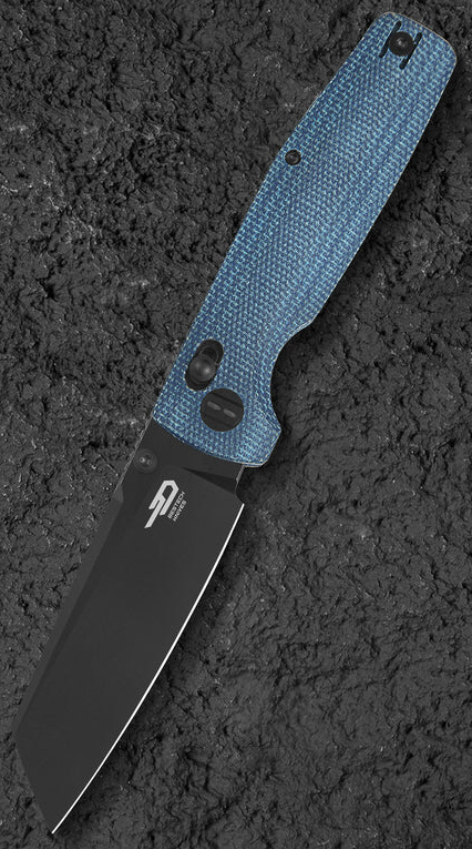 BESTECH Zatvárací nôž SLASHER BarLock Black SW - blue micarta (BG56C-2)