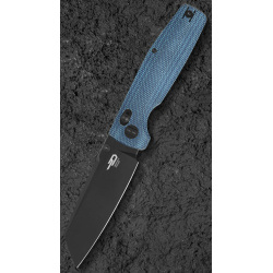 BESTECH Zatvárací nôž SLASHER BarLock Black SW - blue micarta (BG56C-2)