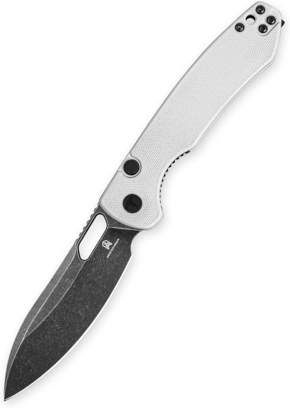 BESTECH Zatvárací nôž FIREBIRD ButtonLinerLock Black PVD - white (BMK05E)
