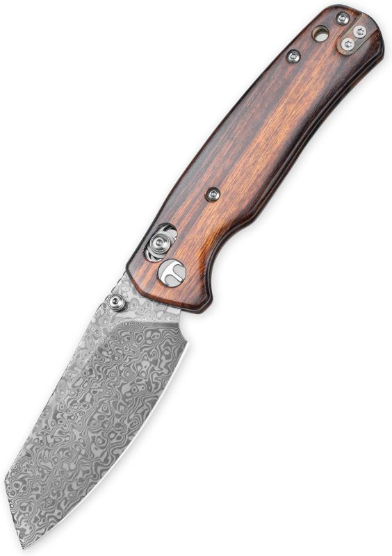 BESTECH Zatvárací nôž CICADA'S WING BarLock Damascus - desert ironwood (BMK06-W-4)