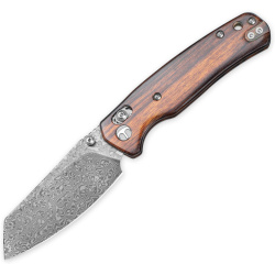 BESTECH Zatvárací nôž CICADA'S WING BarLock Damascus - desert ironwood (BMK06-W-4)