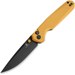 BESTECH Zatvárací nôž VELIX ButtonLock Black PVD - yellow (BMK07E)