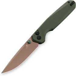 BESTECH Zatvárací nôž VELIX ButtonLock Gold Painted - OD green (BMK07G)