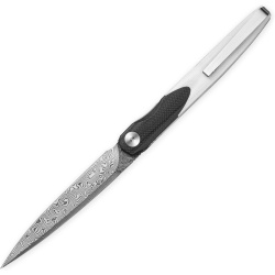 BESTECH Zatvárací nôž LANZA LinerLock Damascus - black / white (BMK14-D-1)