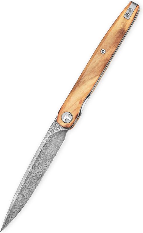 BESTECH Zatvárací nôž LANZA LinerLock Damascus - olivewood (BMK14-D-4)
