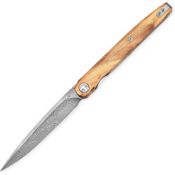 BESTECH Zatvárací nôž LANZA LinerLock Damascus - olivewood (BMK14-D-4)