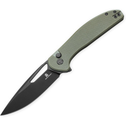 BESTECH Zatvárací nôž WHALEFIN ButtonLock Black PVD - OD green (BMK18D)