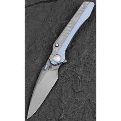 BESTECH Zatvárací nôž WET NELLIE ButtonFrameLock - bead blasted blue (BT2505A)