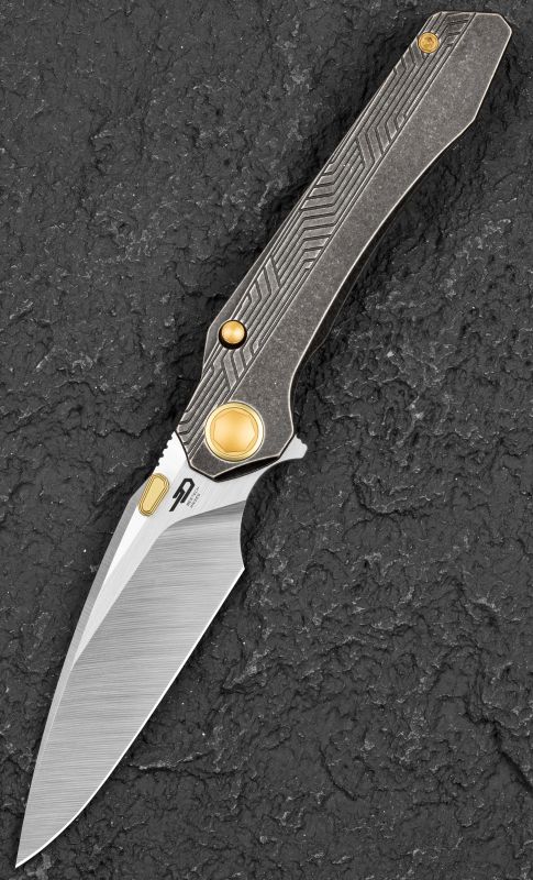 BESTECH Zatvárací nôž WET NELLIE ButtonFrameLock - black bronze SW (BT2505C)