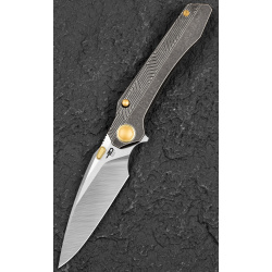 BESTECH Zatvárací nôž WET NELLIE ButtonFrameLock - black bronze SW (BT2505C)