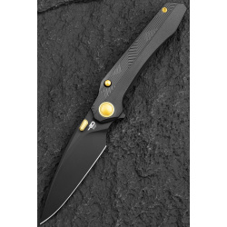 BESTECH Zatvárací nôž WET NELLIE ButtonFrameLock DLC - bead blasted DLC (BT2505G)