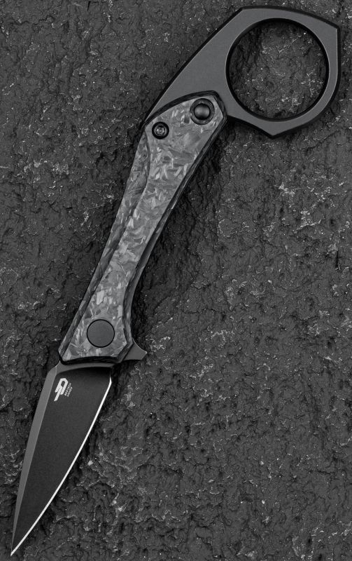 BESTECH Zatvárací nôž DUCI FrameLock Black PVD - carbon marble (BT2605F)