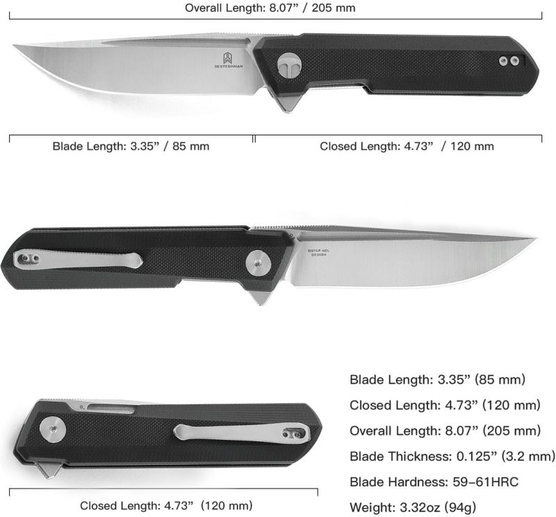 BESTECH Zatvárací nôž DUNDEE LinerLock - black (BMK01A)