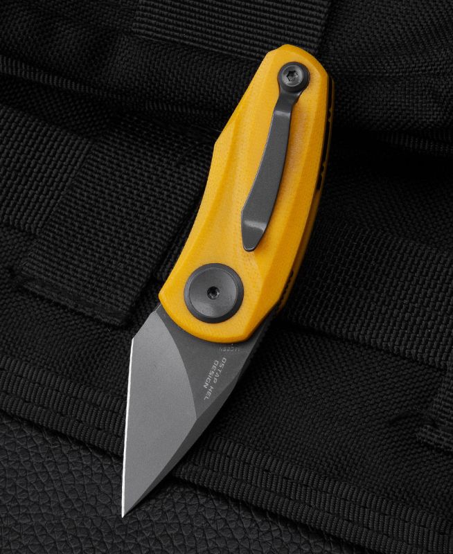 BESTECH Zatvárací nôž TULIP LinerLock Grey titanized - yellow (BG38F)