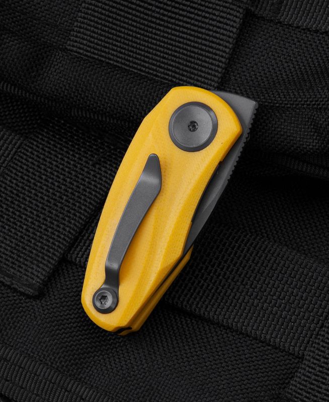 BESTECH Zatvárací nôž TULIP LinerLock Grey titanized - yellow (BG38F)