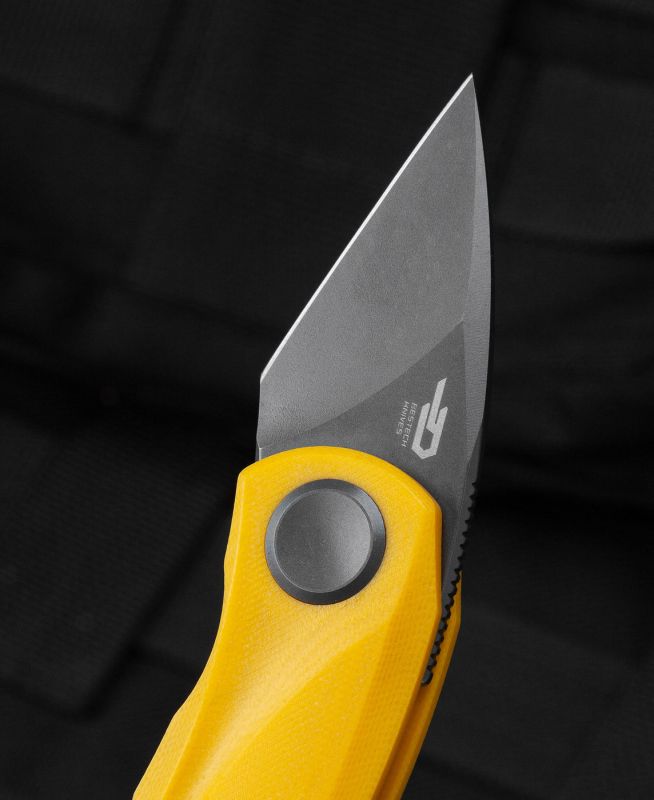 BESTECH Zatvárací nôž TULIP LinerLock Grey titanized - yellow (BG38F)