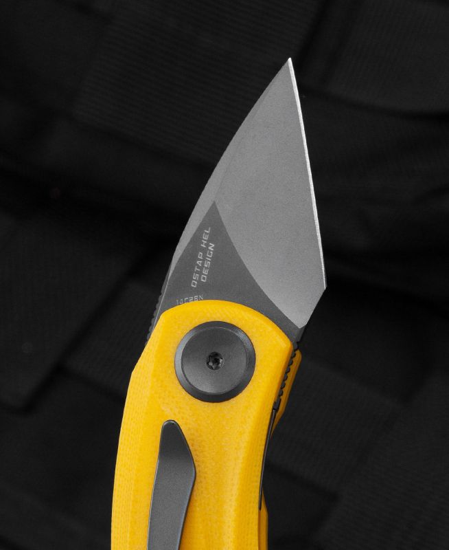 BESTECH Zatvárací nôž TULIP LinerLock Grey titanized - yellow (BG38F)