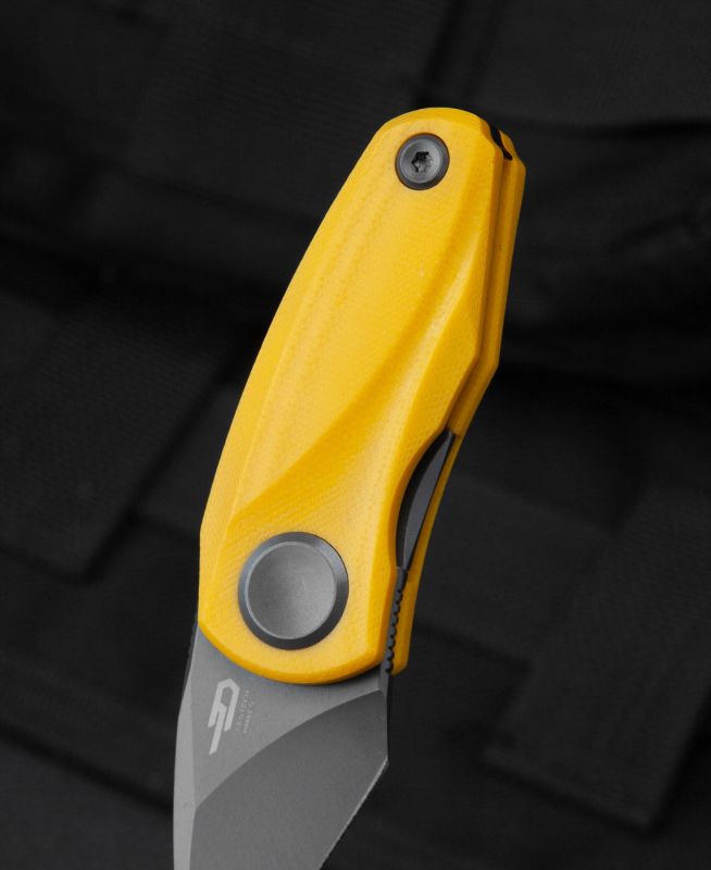 BESTECH Zatvárací nôž TULIP LinerLock Grey titanized - yellow (BG38F)