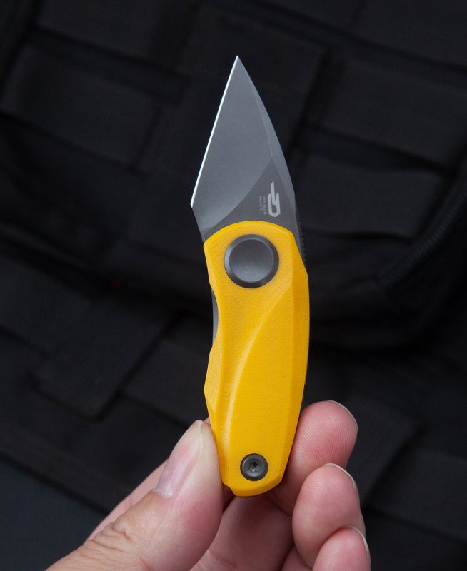 BESTECH Zatvárací nôž TULIP LinerLock Grey titanized - yellow (BG38F)