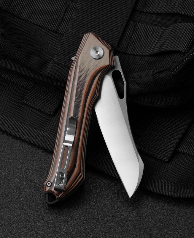 BESTECH Zatvárací nôž PLATYPUS LinerLock  - black / orange / beige (BG28C)