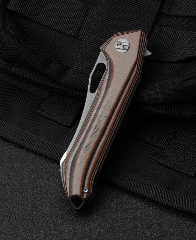 BESTECH Zatvárací nôž PLATYPUS LinerLock  - black / orange / beige (BG28C)