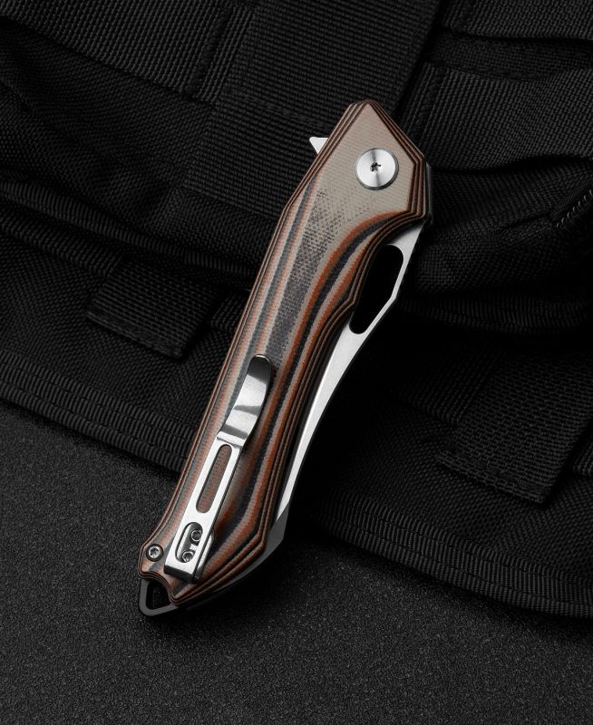 BESTECH Zatvárací nôž PLATYPUS LinerLock  - black / orange / beige (BG28C)