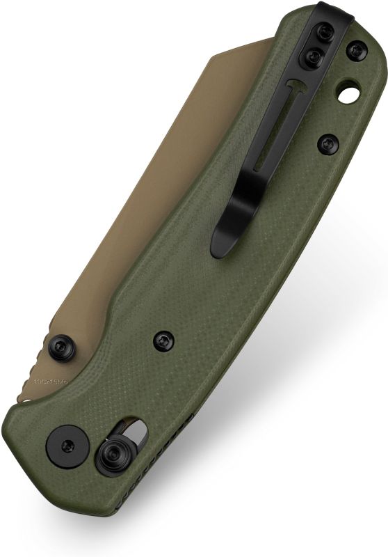 BESTECH Zatvárací nôž CICADA'S WING BarLock Gold - OD green (BMK06C)
