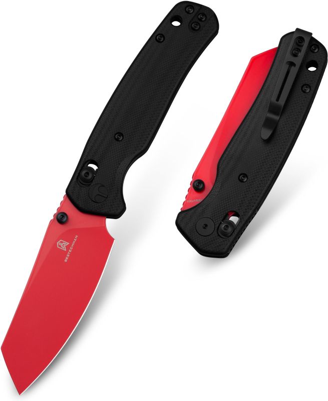 BESTECH Zatvárací nôž CICADA'S WING BarLock Red - black (BMK06F)