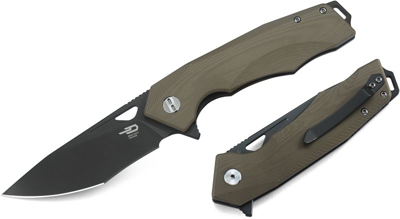 BESTECH Zatvárací nôž TOUCAN LinerLock Grey PVD - beige (BG14C-2)