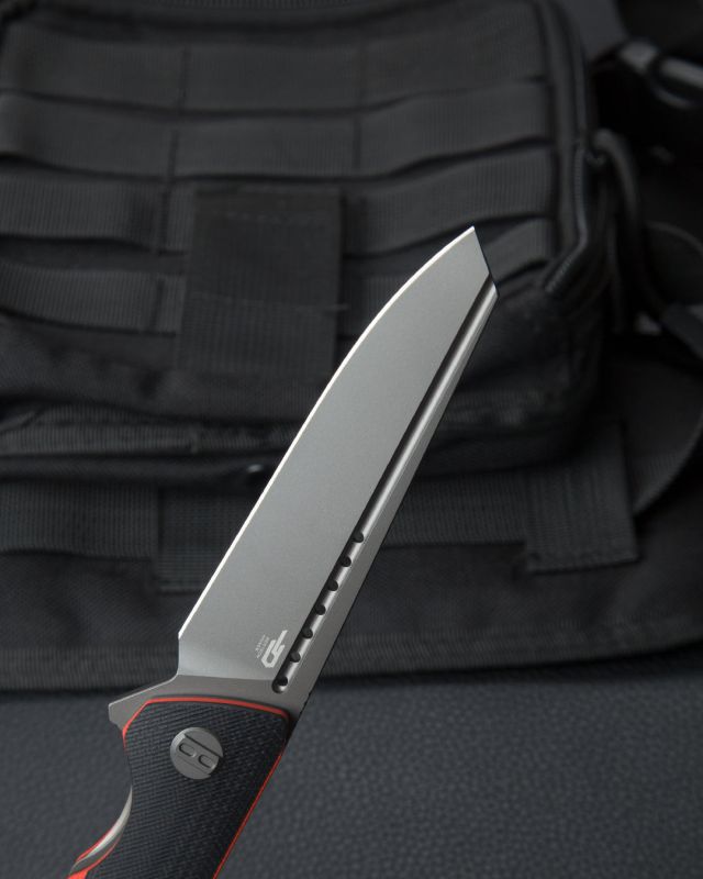 BESTECH Zatvárací nôž SLYTHER LinerLock Grey PVD - black / red (BG51C)