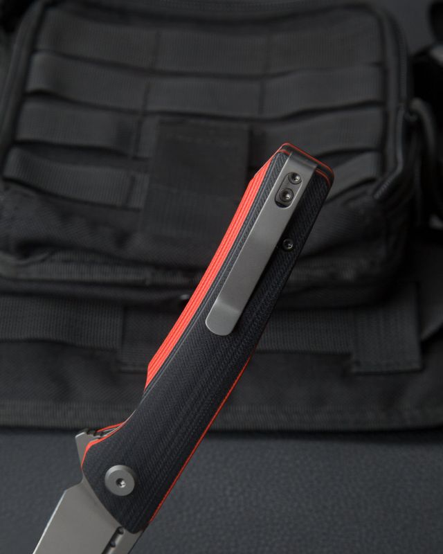 BESTECH Zatvárací nôž SLYTHER LinerLock Grey PVD - black / red (BG51C)