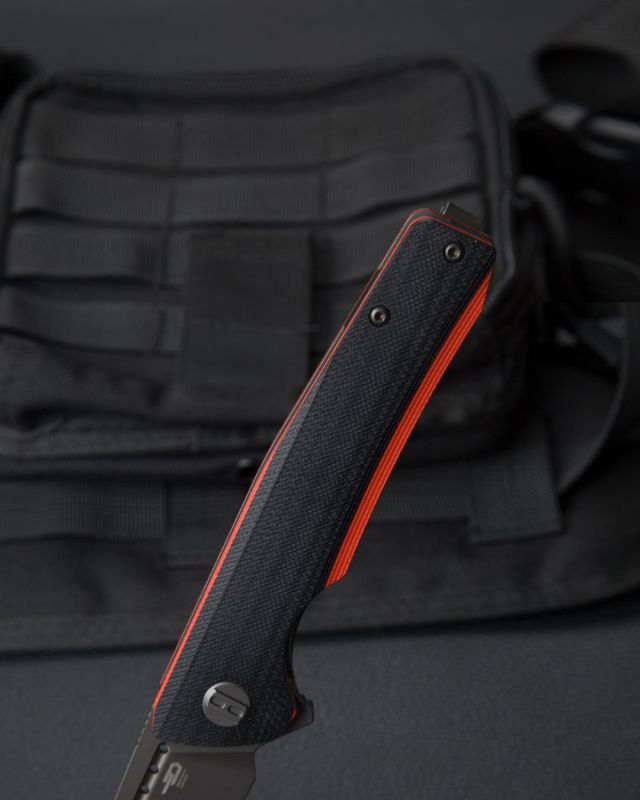 BESTECH Zatvárací nôž SLYTHER LinerLock Grey PVD - black / red (BG51C)