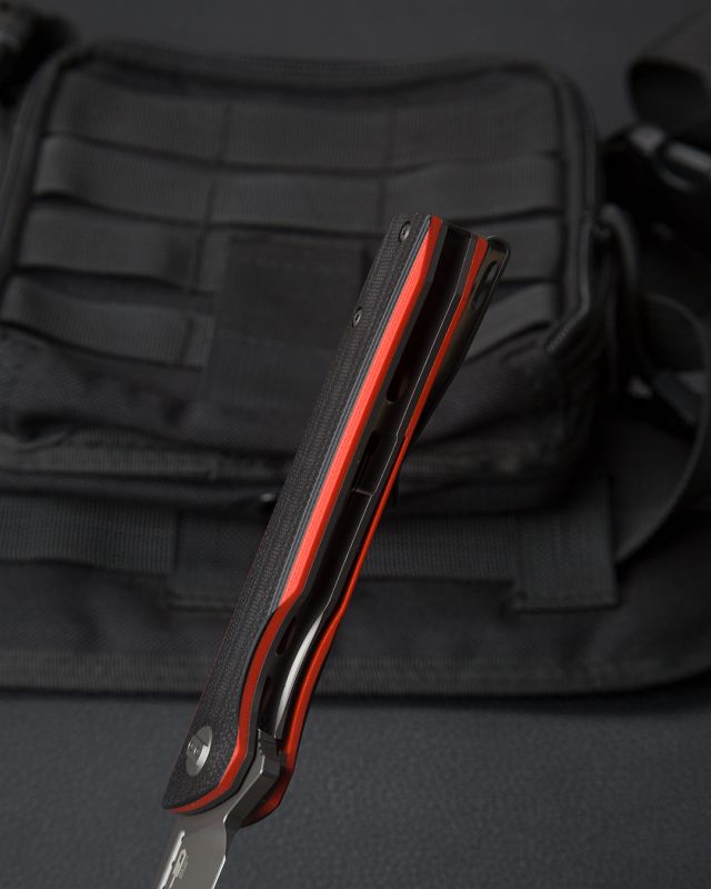 BESTECH Zatvárací nôž SLYTHER LinerLock Grey PVD - black / red (BG51C)