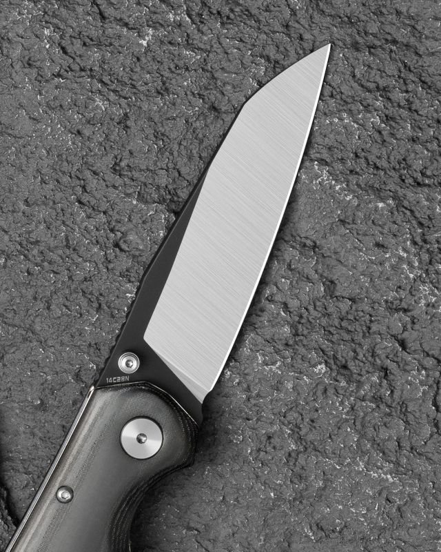 BESTECH Zatvárací nôž SNAKEBIRD ButtonLock Partial Black PVD - black (BG58B)