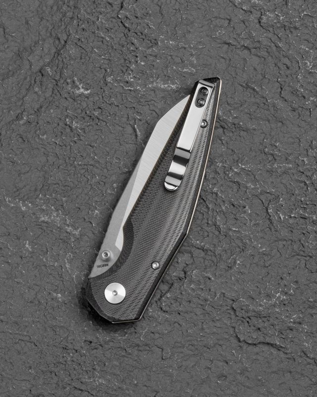 BESTECH Zatvárací nôž SNAKEBIRD ButtonLock - black (BG58C)