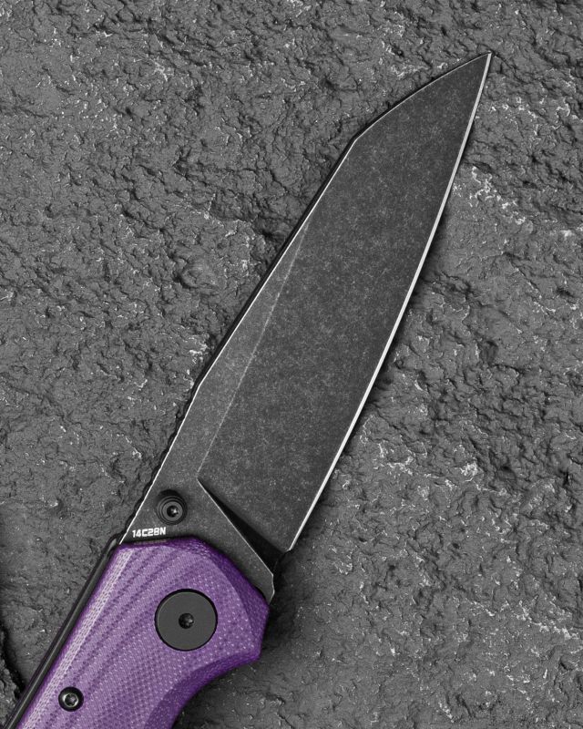 BESTECH Zatvárací nôž SNAKEBIRD ButtonLock Black SW - purple (BG58E)
