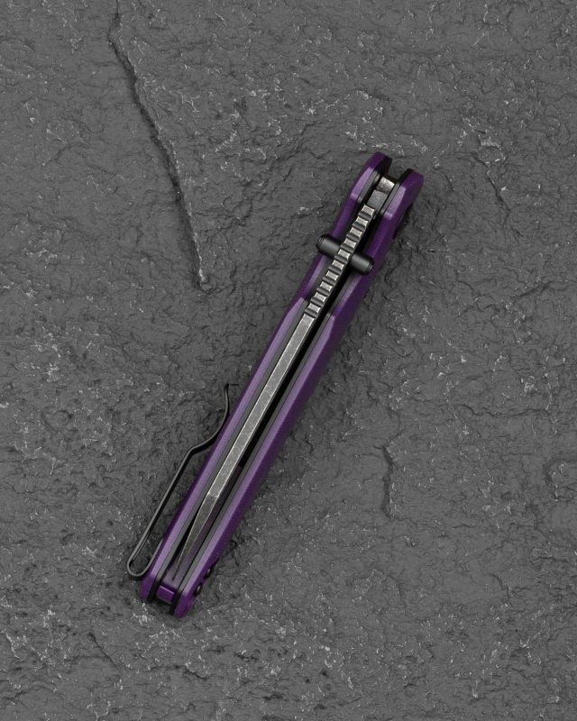 BESTECH Zatvárací nôž SNAKEBIRD ButtonLock Black SW - purple (BG58E)