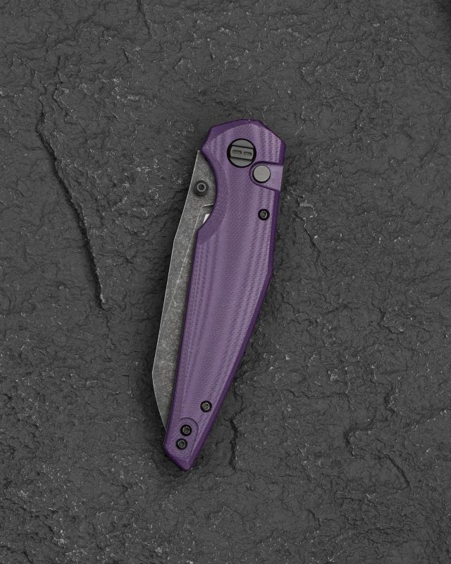 BESTECH Zatvárací nôž SNAKEBIRD ButtonLock Black SW - purple (BG58E)