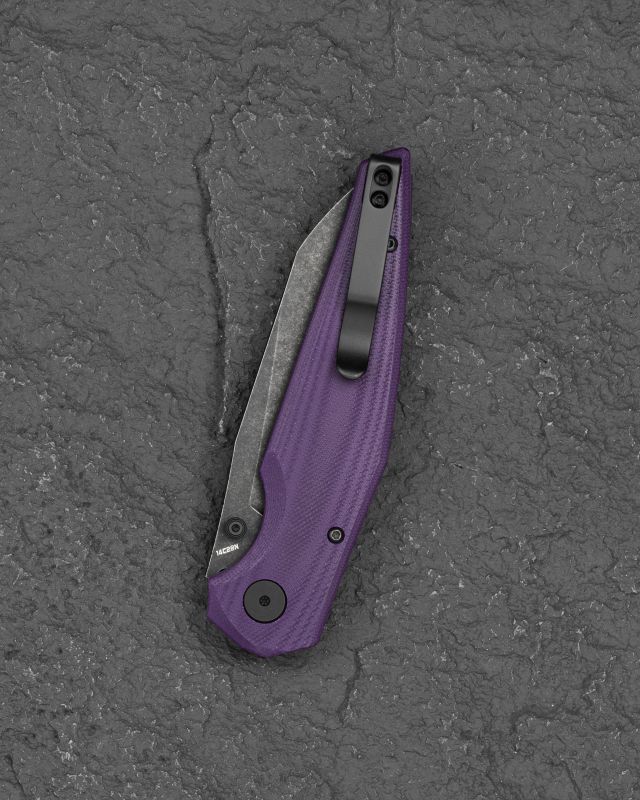 BESTECH Zatvárací nôž SNAKEBIRD ButtonLock Black SW - purple (BG58E)