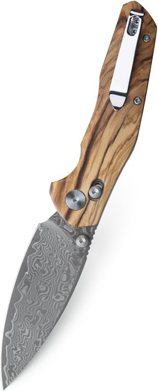 BESTECH Zatvárací nôž RONAN BarLock Damascus - olivewood (BMK02M)