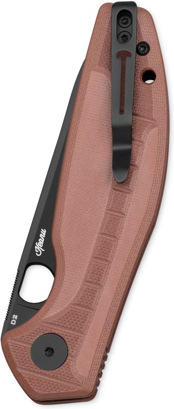 BESTECH Zatvárací nôž ANGRY OWL ButtonLinerLock Black PVD - brown (BMK12D-2)