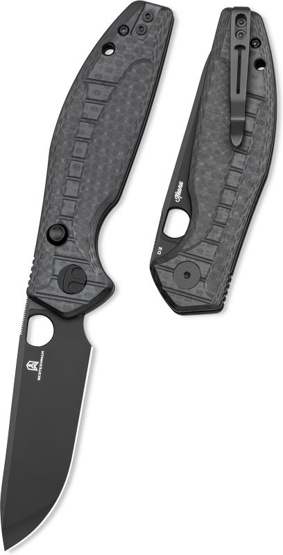 BESTECH Zatvárací nôž ANGRY OWL ButtonLinerLock Black PVD - black (BMK12F-2)