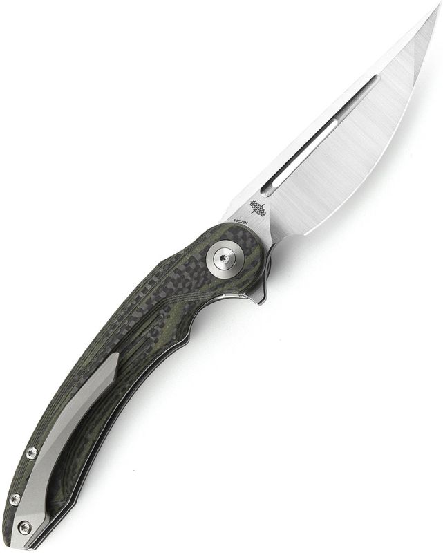 BESTECH Zatvárací nôž IRIDA LinerLock - green carbon (BG25F)