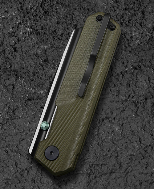 BESTECH Zatvárací nôž TARDIS LinerLock Black PVD - OD green (BG54C)