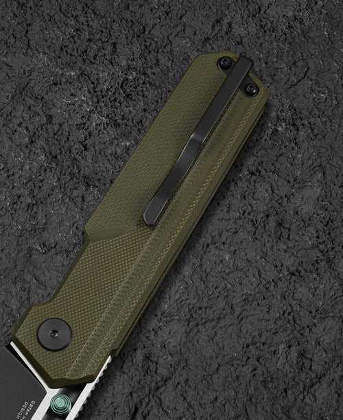 BESTECH Zatvárací nôž TARDIS LinerLock Black PVD - OD green (BG54C)