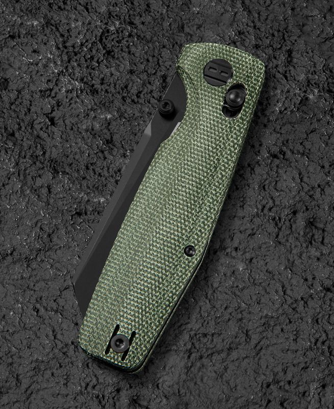 BESTECH Zatvárací nôž SLASHER BarLock Black SW - green micarta (BG56B-2)