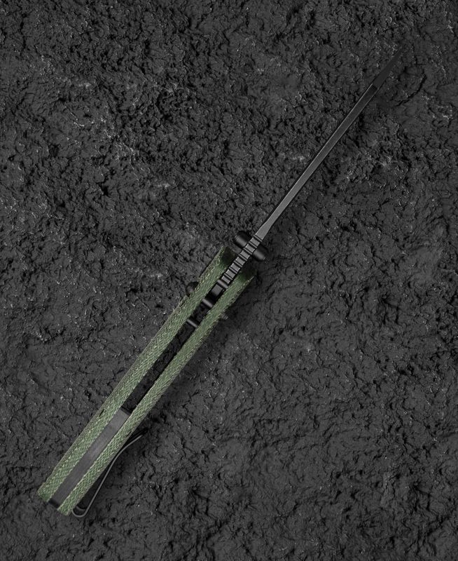 BESTECH Zatvárací nôž SLASHER BarLock Black SW - green micarta (BG56B-2)