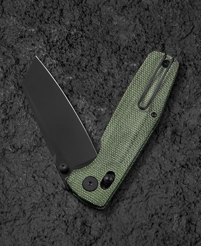 BESTECH Zatvárací nôž SLASHER BarLock Black SW - green micarta (BG56B-2)