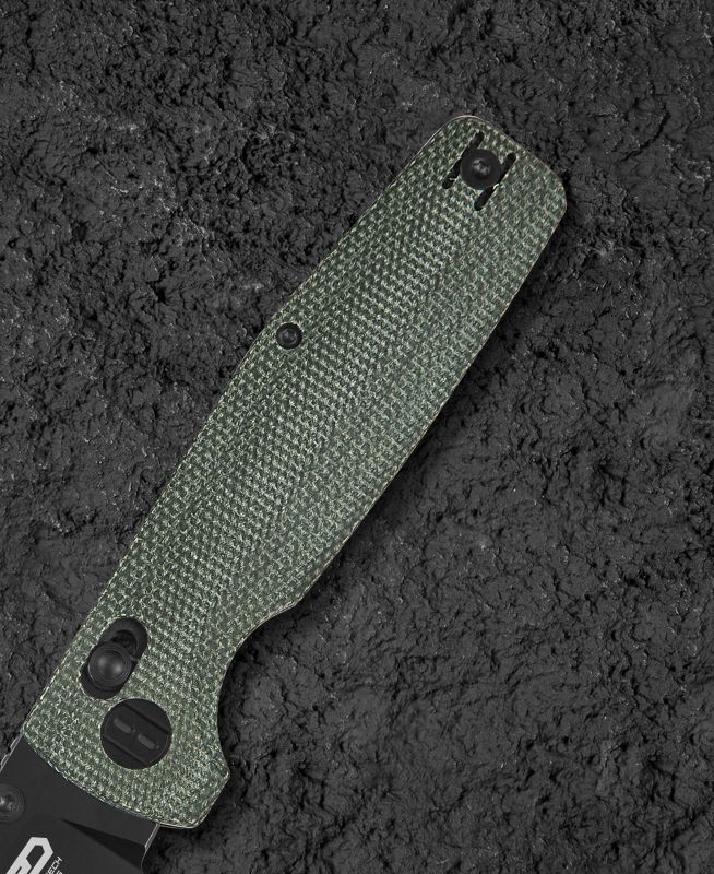 BESTECH Zatvárací nôž SLASHER BarLock Black SW - green micarta (BG56B-2)